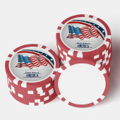 Patriottisch pokerchipontwerp met vlag van de VS Poker Chips