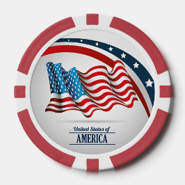 Patriottisch pokerchipontwerp met vlag van de VS  Poker Chips