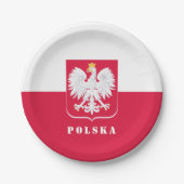 Patriottisch Polen bord, Eagle, Poolse vlag / part Papieren Bordje (Voorkant)
