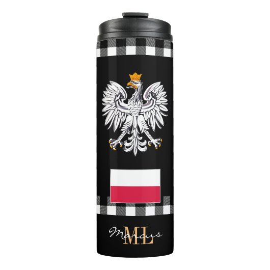 Patriottisch Polen reisbureau Mug, Poolse vlag Thermosbeker (Voorkant)