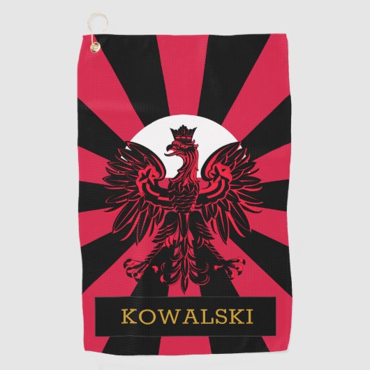 Patriottisch Polen Sport Golf Towel & Poolse vlag Golfhanddoek (Voorkant)