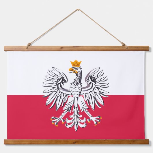 Patriottisch Polen Tapestry, Eagle, Poolse vlag Hangend Wandkleed (Voorkant)
