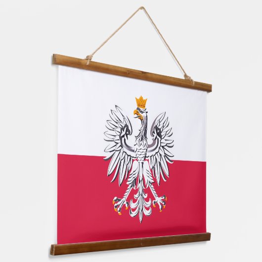 Patriottisch Polen Tapestry, Eagle, Poolse vlag Hangend Wandkleed (Gebogen)
