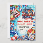 Patriottisch Poolparty Americana BBQ-viering Kaart (Voorkant)