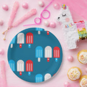 Patriottisch populatiepatroon papieren bordje (Feest)