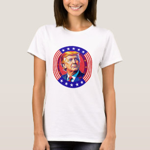 Patriottisch portret van de Amerikaanse leider in T-shirt