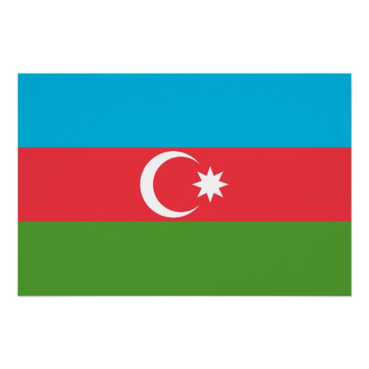 Patriottisch poster met de vlag van Azerbeidzjan (Voorkant)