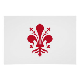 Patriottisch poster met de vlag van Florence