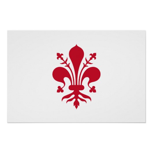 Patriottisch poster met de vlag van Florence (Voorkant)