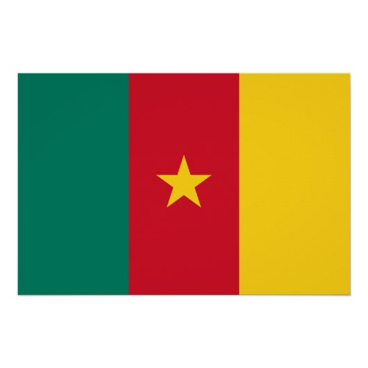 Patriottisch poster met de vlag van Kameroen (Voorkant)