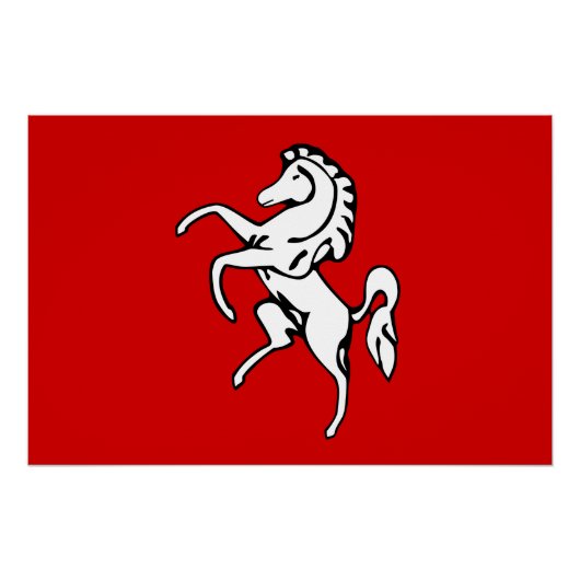 Patriottisch poster met de vlag van Kent, Engeland (Voorkant)