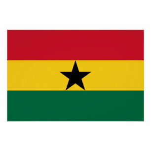 Patriottisch poster met Ghanese vlag