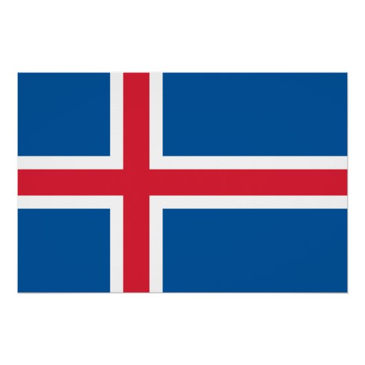 Patriottisch poster met IJslandse vlag (Voorkant)
