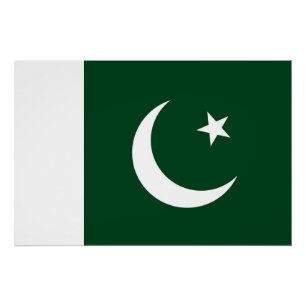 Patriottisch poster met Pakistaanse vlag