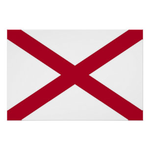 Patriottisch poster met vlag van Alabama, Verenigd