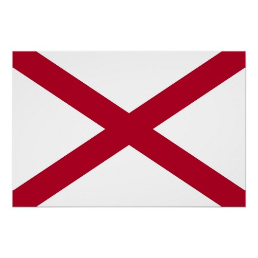 Patriottisch poster met vlag van Alabama, Verenigd (Voorkant)