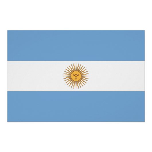 Patriottisch poster met vlag van Argentinië (Voorkant)