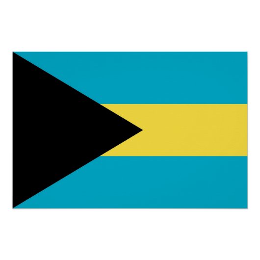 Patriottisch poster met vlag van Bahama's (Voorkant)