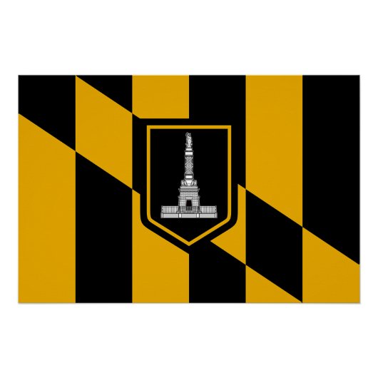 Patriottisch poster met vlag van Baltimore (Voorkant)