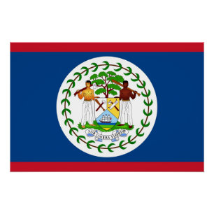 Patriottisch poster met vlag van Belize