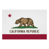 Patriottisch poster met vlag van Californië (Voorkant)