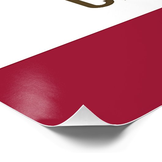 Patriottisch poster met vlag van Californië (Hoek)