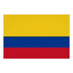 Patriottisch poster met vlag van Colombia