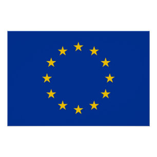 Patriottisch poster met vlag van de Europese Unie
