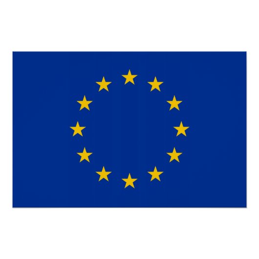 Patriottisch poster met vlag van de Europese Unie (Voorkant)