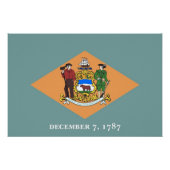 Patriottisch poster met vlag van Delaware (Voorkant)