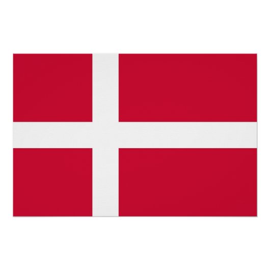 Patriottisch poster met vlag van Denemarken (Voorkant)