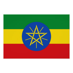 Patriottisch poster met vlag van Ethiopië