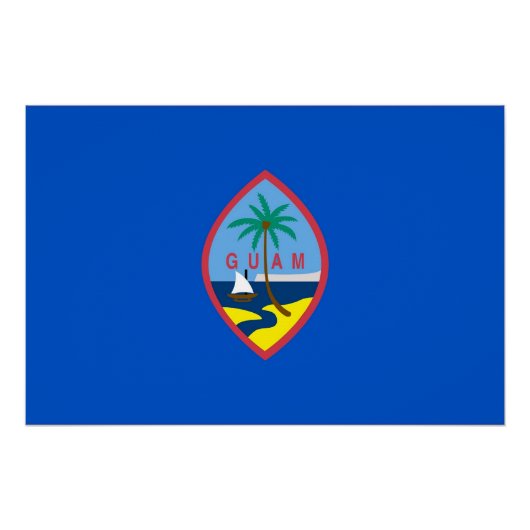 Patriottisch poster met vlag van Guam (Voorkant)