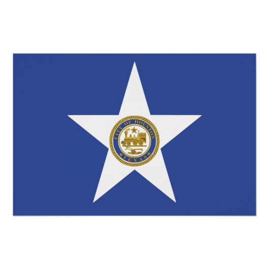 Patriottisch poster met vlag van Houston (Voorkant)