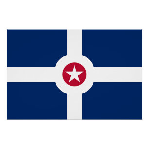 Patriottisch poster met vlag van Indianapolis