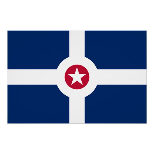 Patriottisch poster met vlag van Indianapolis (Voorkant)