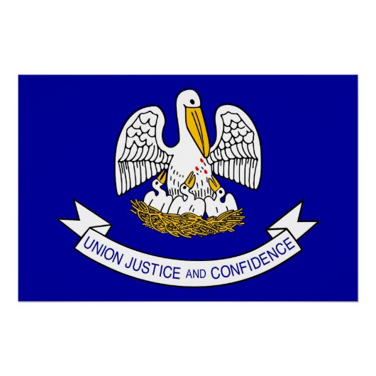 Patriottisch poster met vlag van Louisiana (Voorkant)