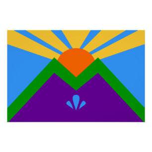 Patriottisch poster met Vlag van Manitou Springs