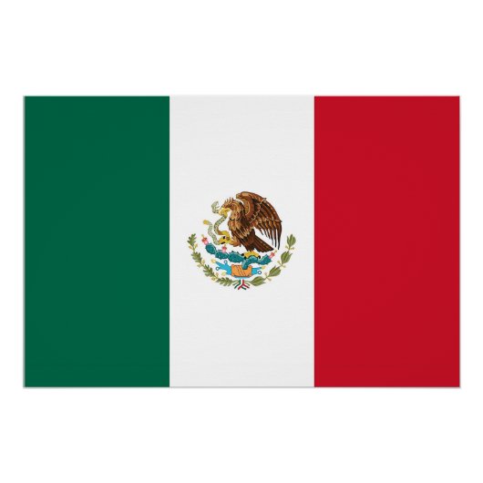Patriottisch poster met vlag van Mexico (Voorkant)