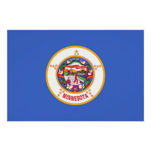 Patriottisch poster met vlag van Minnesota