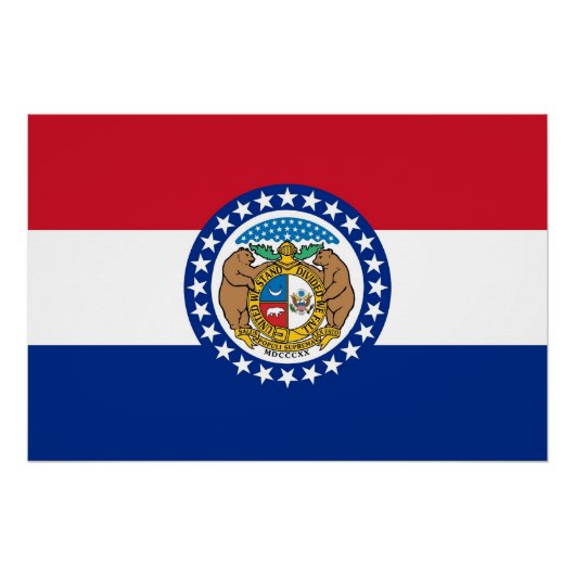Patriottisch poster met vlag van Missouri (Voorkant)