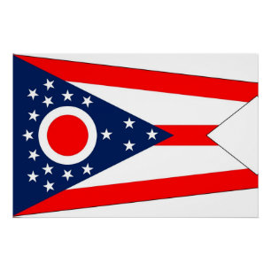 Patriottisch poster met vlag van Ohio