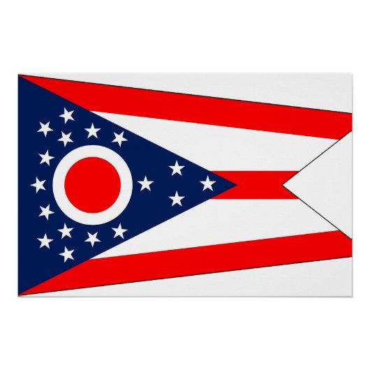Patriottisch poster met vlag van Ohio (Voorkant)