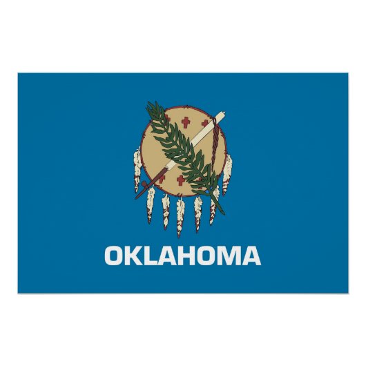 Patriottisch poster met vlag van Oklahoma (Voorkant)