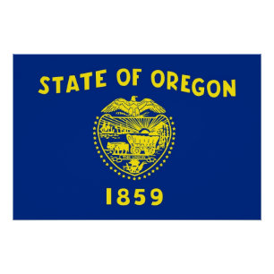 Patriottisch poster met vlag van Oregon