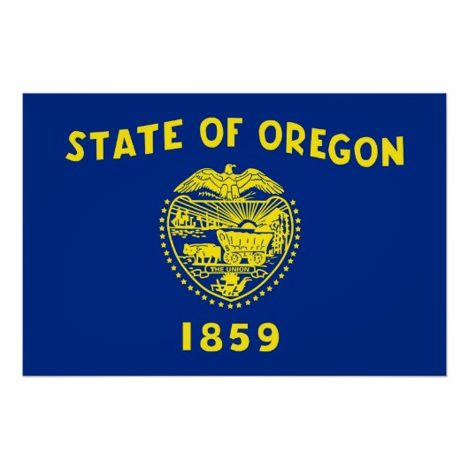 Patriottisch poster met vlag van Oregon (Voorkant)
