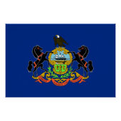 Patriottisch poster met vlag van Pennsylvania (Voorkant)