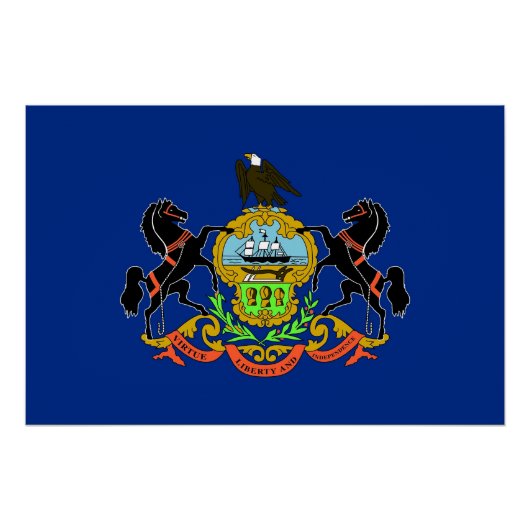 Patriottisch poster met vlag van Pennsylvania (Voorkant)