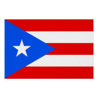 Patriottisch poster met vlag van Puerto Rico