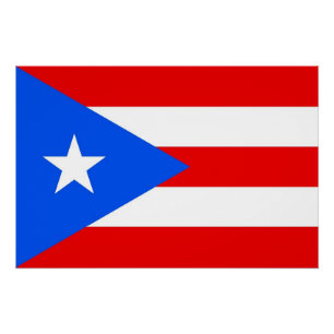 Patriottisch poster met vlag van Puerto Rico